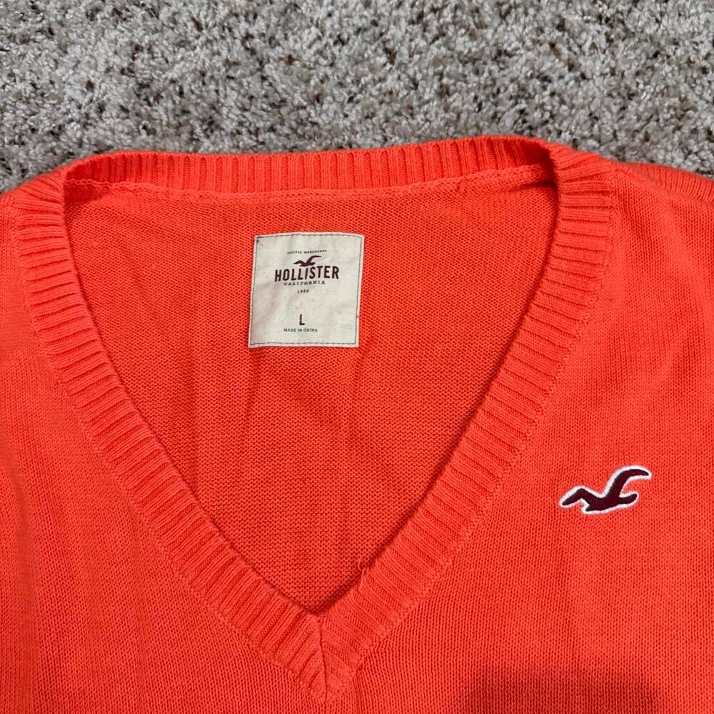 Hollister-co Men's Orange and Red Jumper